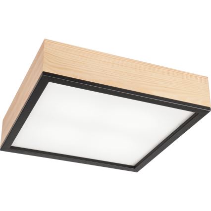 Плафон NATURAL SQUARE 4xE27/15W/230V 39x39 см бор/черен