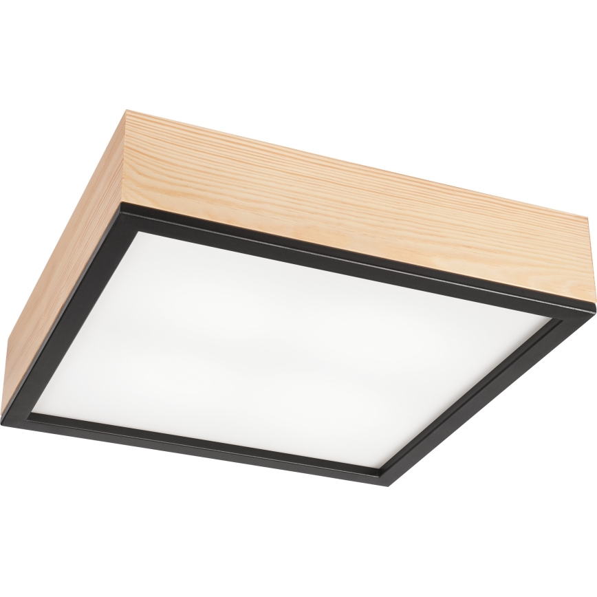 Плафон NATURAL SQUARE 4xE27/15W/230V 39x39 см бор/черен