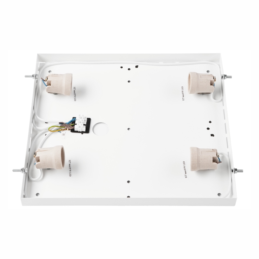 Плафон NATURAL SQUARE 4xE27/15W/230V 39x39 см бор/черен