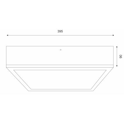 Плафон NATURAL SQUARE 4xE27/15W/230V 39x39 см бор/черен