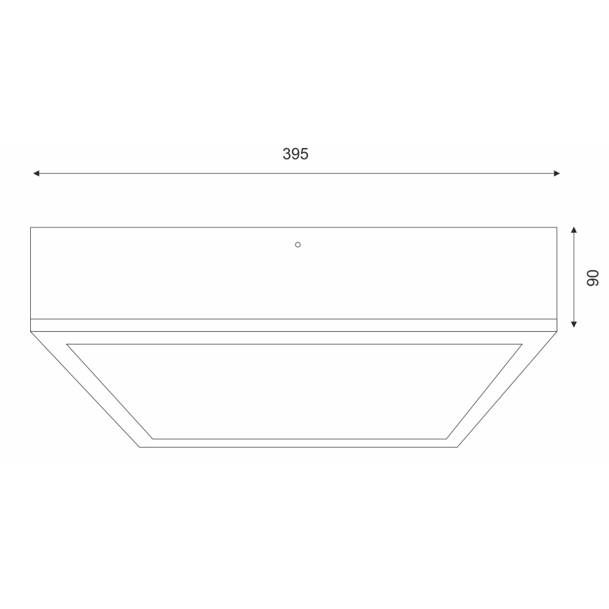 Плафон NATURAL SQUARE 4xE27/15W/230V 39x39 см бор/черен
