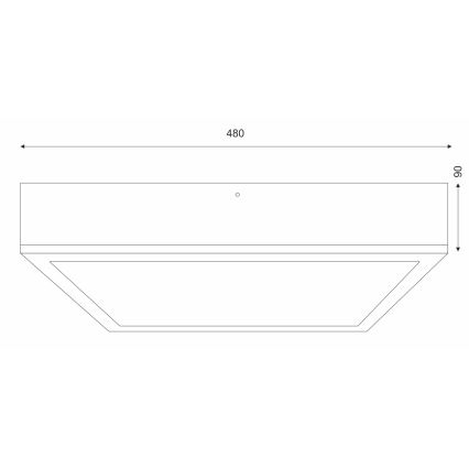 Плафон NATURAL SQUARE 4xE27/15W/230V 48x48 см бор/бял