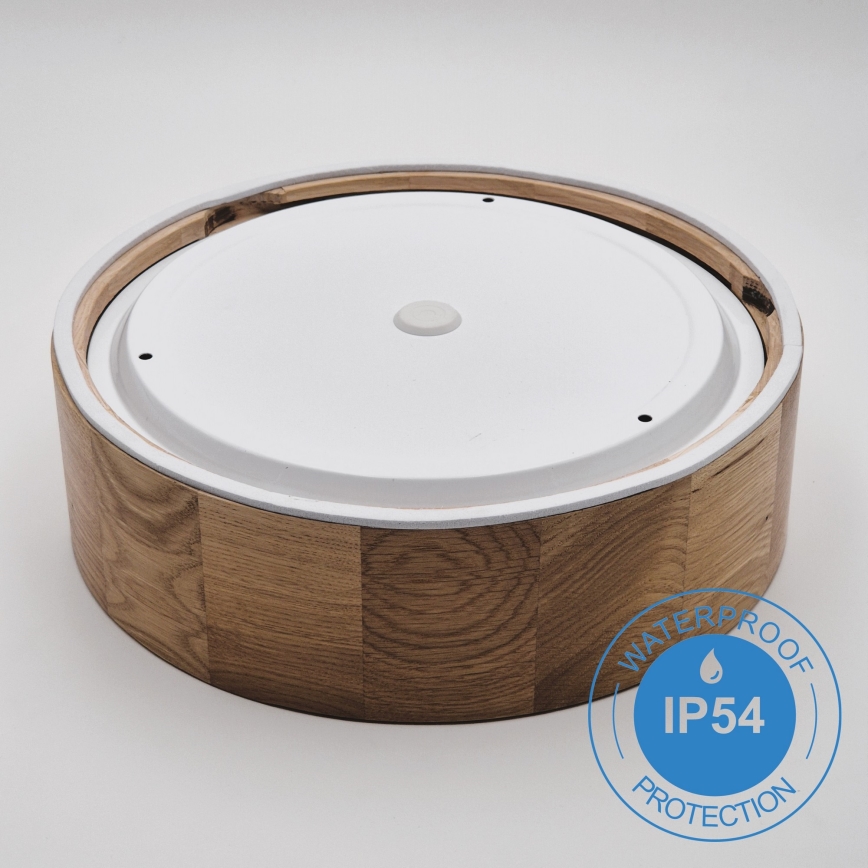 Плафон за баня OAK 2xE27/15W/230V IP54 дъб ø 27 см