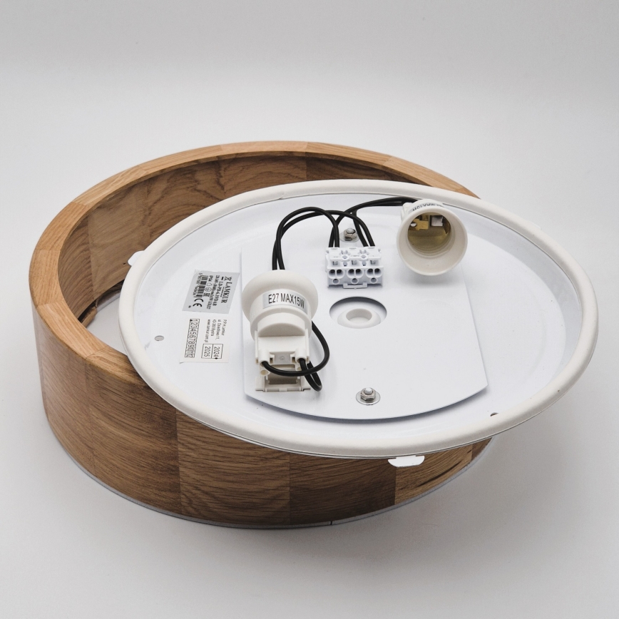 Плафон за баня OAK 2xE27/15W/230V IP54 дъб ø 27 см