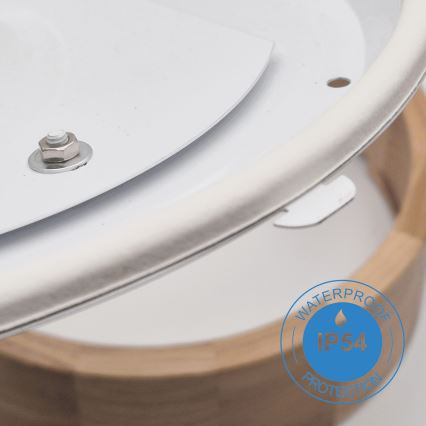Плафон за баня OAK 2xE27/15W/230V IP54 дъб ø 27 см