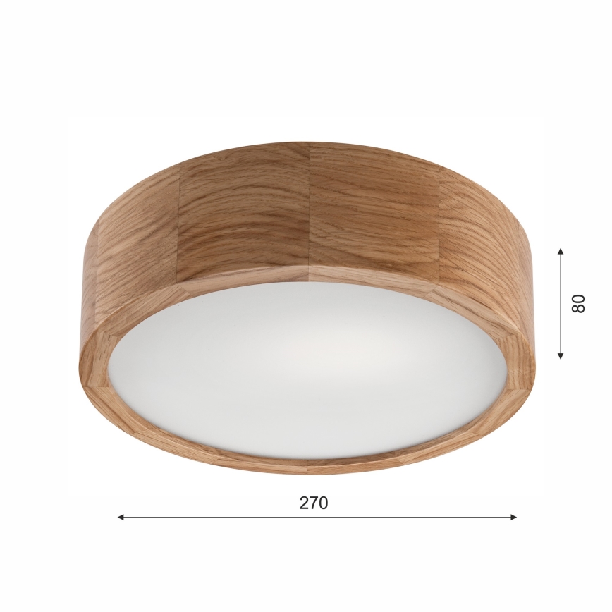 Плафон за баня OAK 2xE27/15W/230V IP54 дъб ø 27 см