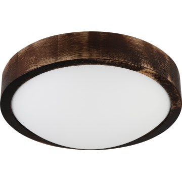Плафон OAK SLIM 1xE27/15W/230V Ø 27 см дъб/тъмно кафяв