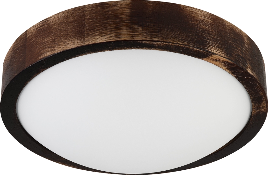 Плафон OAK SLIM 1xE27/15W/230V Ø 27 см дъб/тъмно кафяв