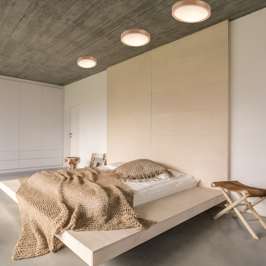 Плафон OAK SLIM 2xE27/60W/230V дъб ø 37 см - FSC сертифицирано