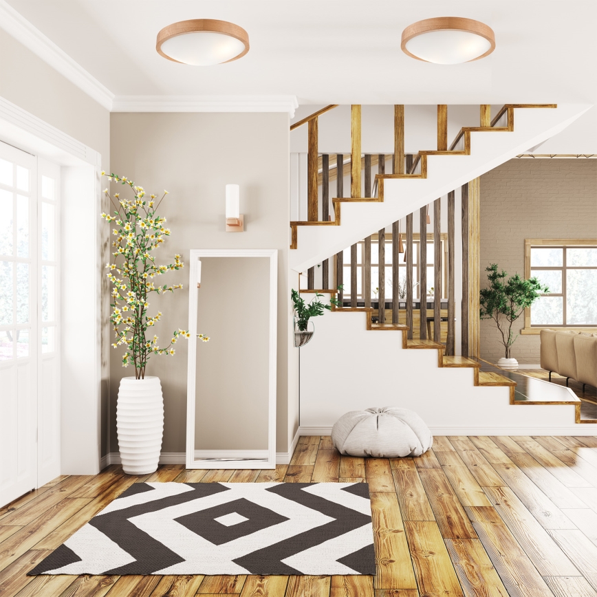 Плафон OAK SLIM 2xE27/60W/230V дъб ø 37 см - FSC сертифицирано