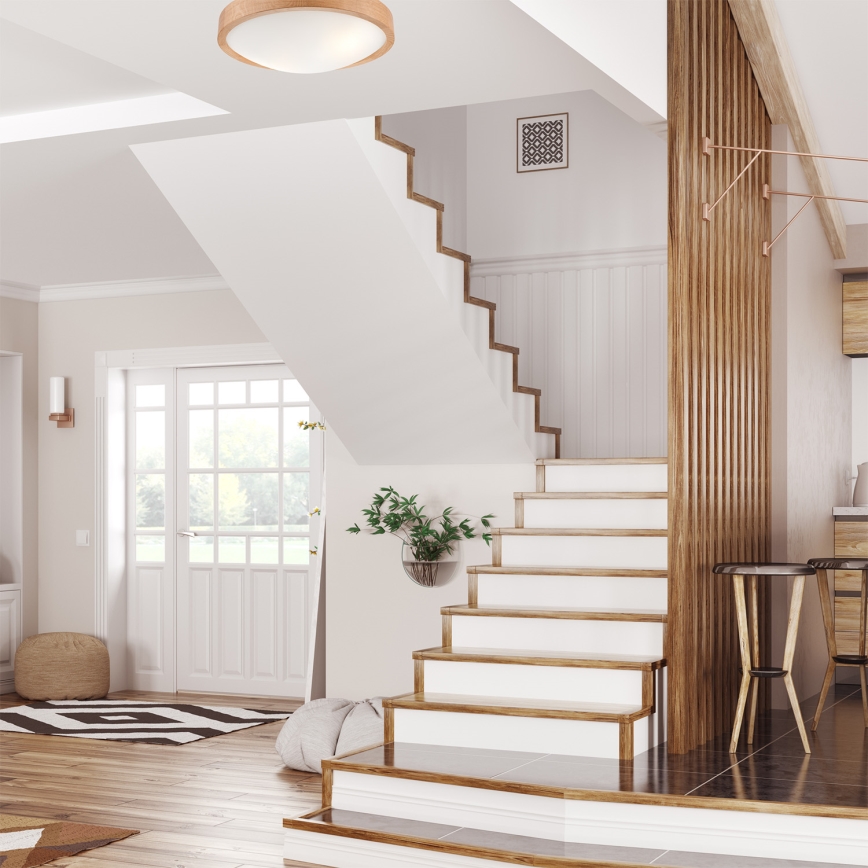 Плафон OAK SLIM 2xE27/60W/230V дъб ø 37 см - FSC сертифицирано