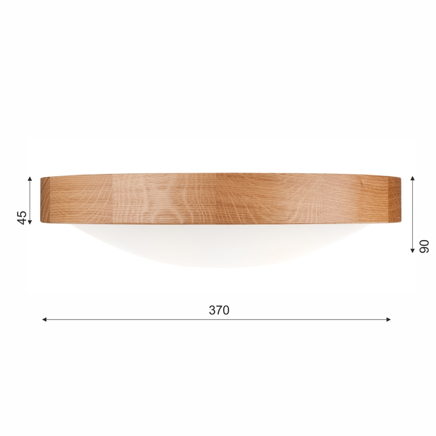 Плафон OAK SLIM 2xE27/60W/230V дъб ø 37 см - FSC сертифицирано