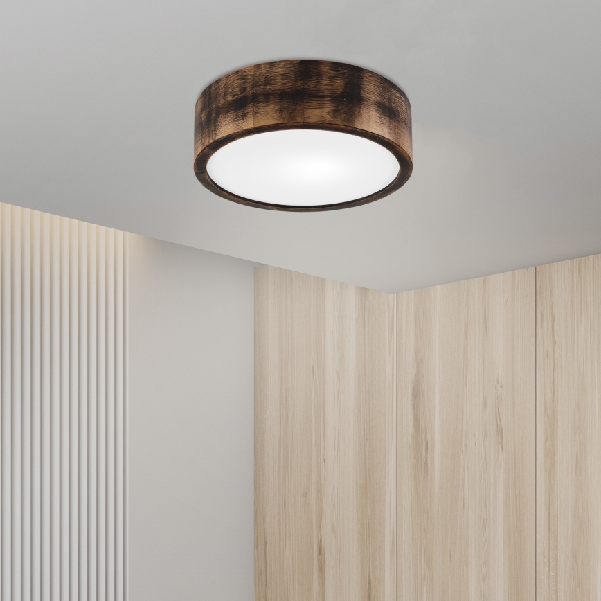 Плафон OAK SMOKY 1xE27/15W/230V ø 27,5 см дъб/тъмнокафяв
