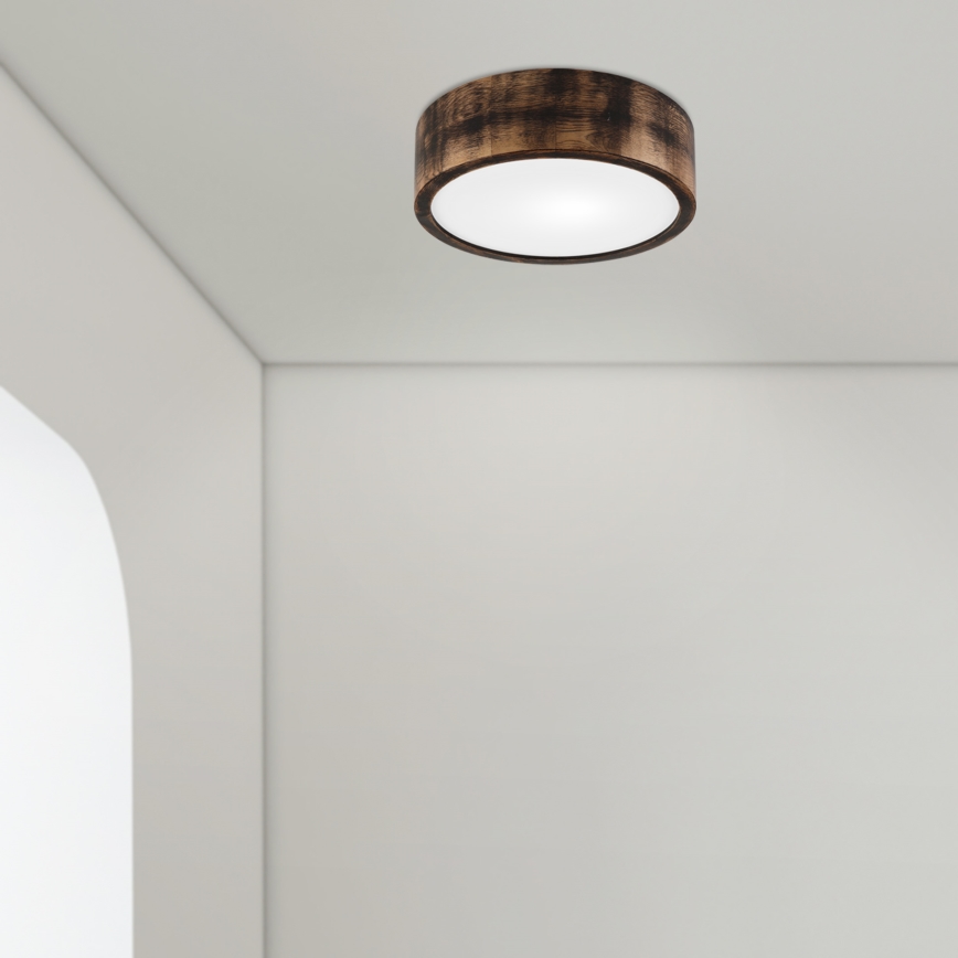 Плафон OAK SMOKY 1xE27/15W/230V ø 27,5 см дъб/тъмнокафяв