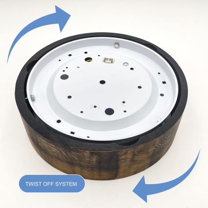 Плафон OAK SMOKY 1xE27/15W/230V ø 27,5 см дъб/тъмнокафяв