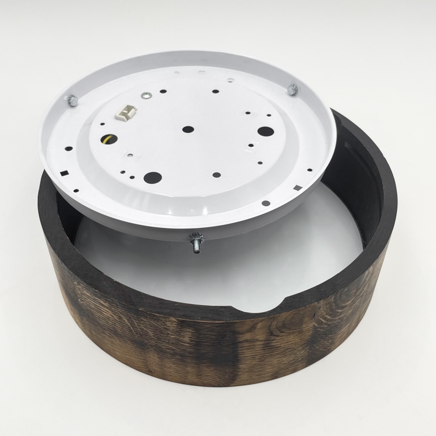 Плафон OAK SMOKY 1xE27/15W/230V ø 27,5 см дъб/тъмнокафяв