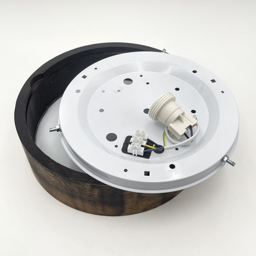 Плафон OAK SMOKY 1xE27/15W/230V ø 27,5 см дъб/тъмнокафяв