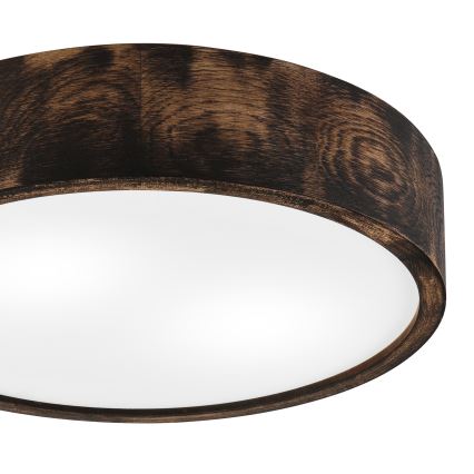 Плафон OAK SMOKY 2xE27/15W/230V ø 37,5 см дъб/тъмнокафяв
