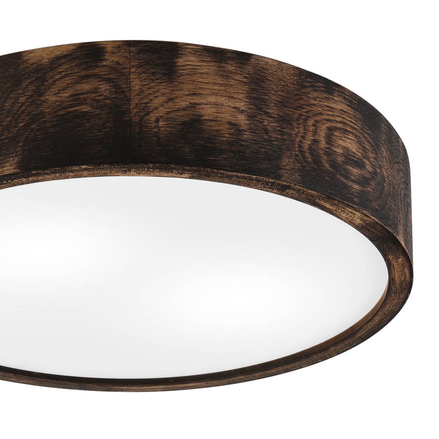 Плафон OAK SMOKY 2xE27/15W/230V ø 37,5 см дъб/тъмнокафяв