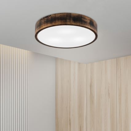 Плафон OAK SMOKY 3xE27/15W/230V ø 47,5 см дъб/тъмнокафяв