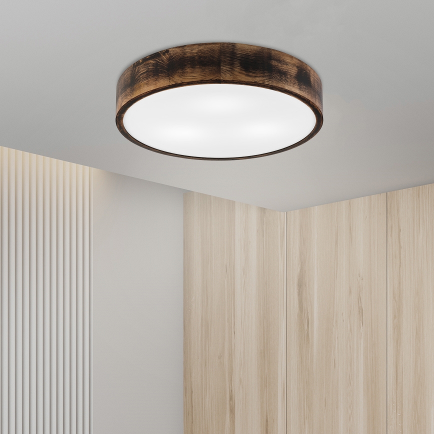 Плафон OAK SMOKY 3xE27/15W/230V ø 47,5 см дъб/тъмнокафяв