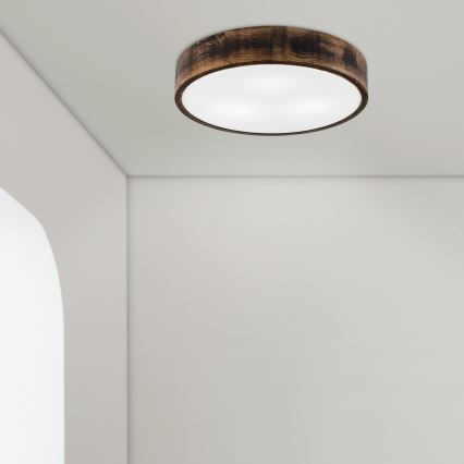 Плафон OAK SMOKY 3xE27/15W/230V ø 47,5 см дъб/тъмнокафяв