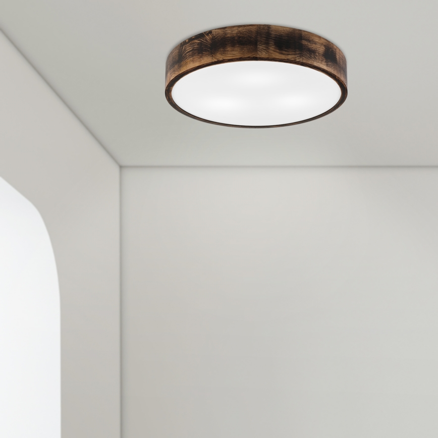 Плафон OAK SMOKY 3xE27/15W/230V ø 47,5 см дъб/тъмнокафяв