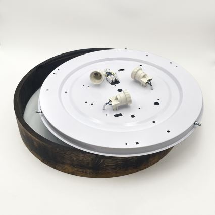 Плафон OAK SMOKY 3xE27/15W/230V ø 47,5 см дъб/тъмнокафяв