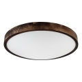 Плафон OAK SMOKY SLIM 3xE27/15W/230V Ø 47 см дъб/тъмно кафяв