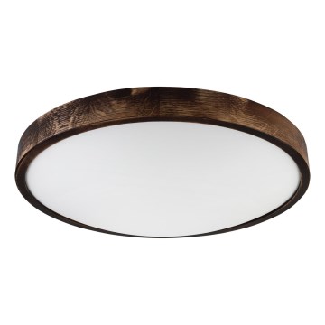 Плафон OAK SMOKY SLIM 3xE27/15W/230V Ø 47 см дъб/тъмно кафяв