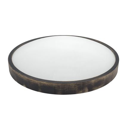 Плафон OAK SMOKY SLIM 3xE27/15W/230V Ø 47 см дъб/тъмно кафяв