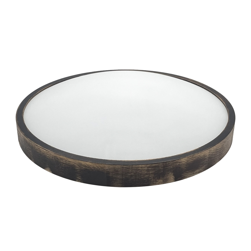 Плафон OAK SMOKY SLIM 3xE27/15W/230V Ø 47 см дъб/тъмно кафяв