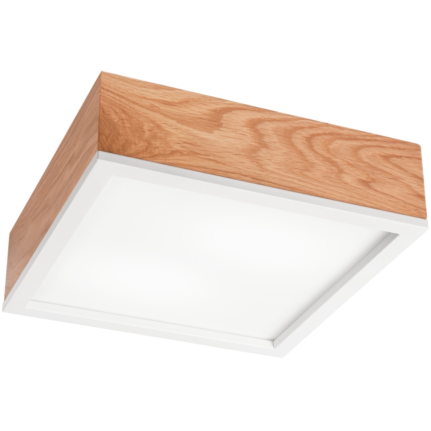 Плафон OAK SQUARE 2xE27/15W/230V 31x31 см дъб/бял