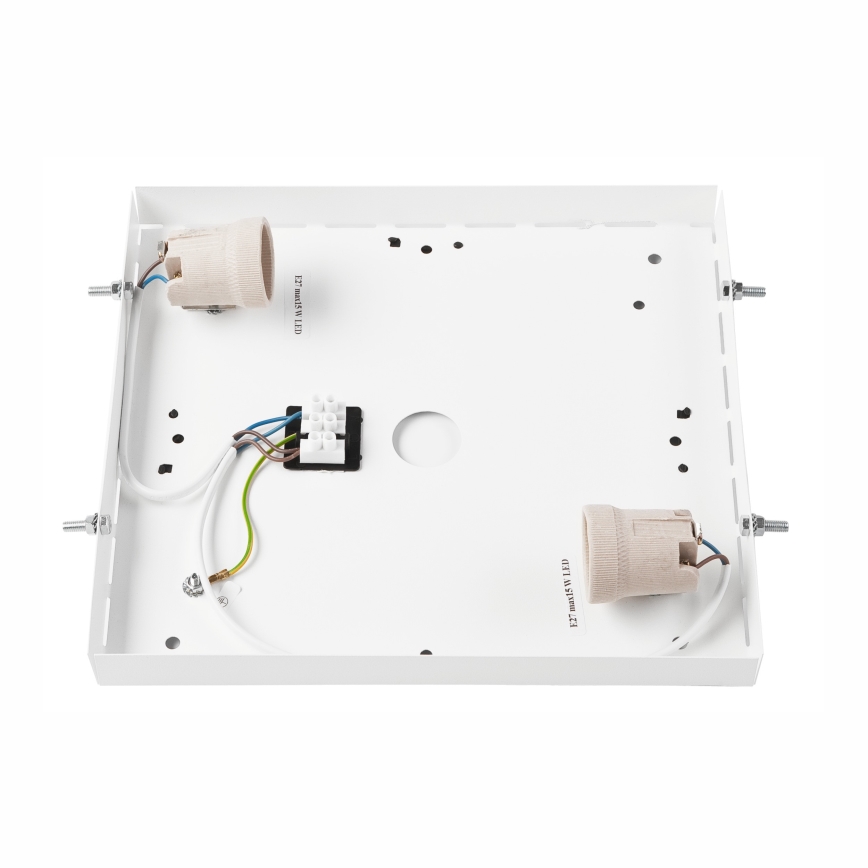 Плафон OAK SQUARE 2xE27/15W/230V 31x31 см дъб/бял
