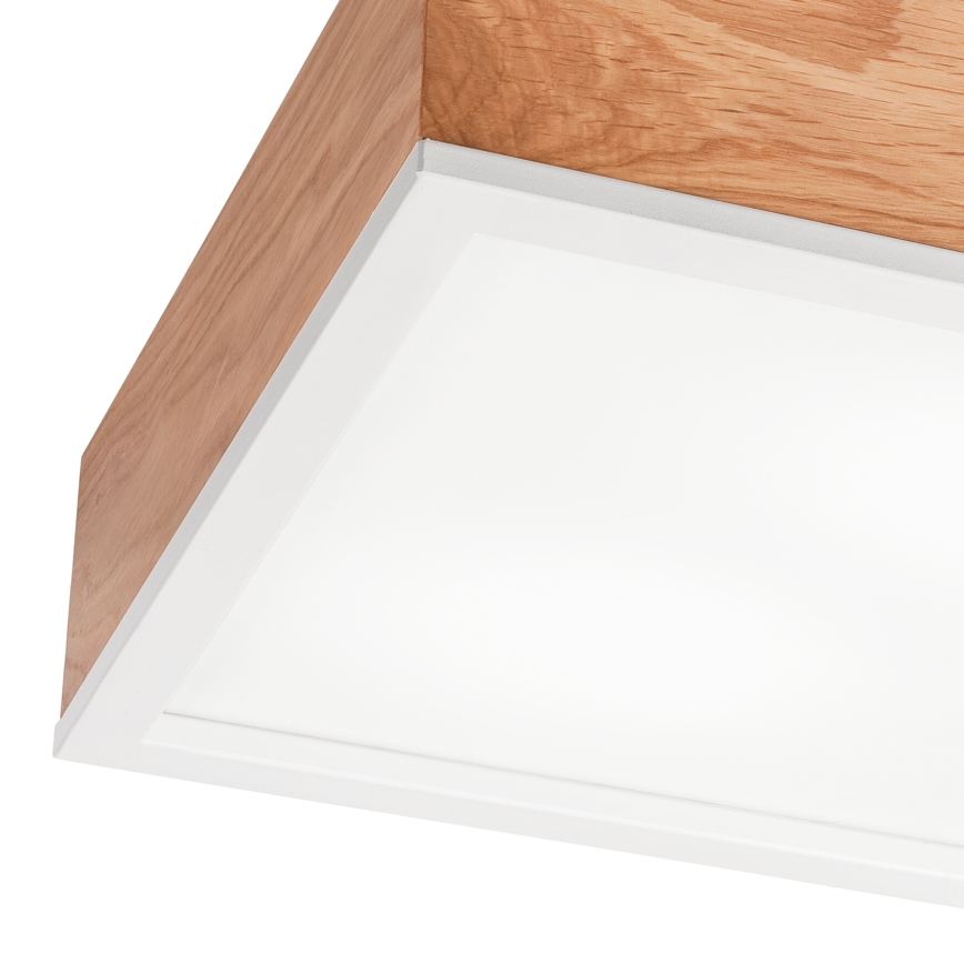 Плафон OAK SQUARE 2xE27/15W/230V 31x31 см дъб/бял