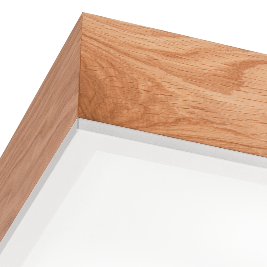 Плафон OAK SQUARE 2xE27/15W/230V 31x31 см дъб/бял
