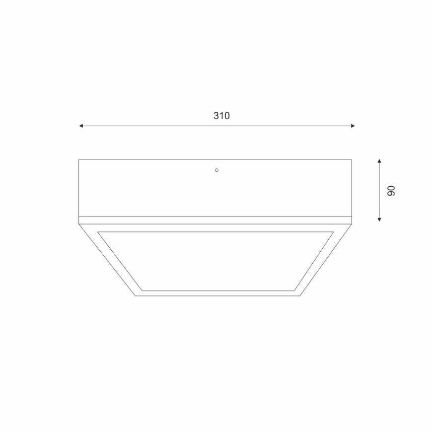 Плафон OAK SQUARE 2xE27/15W/230V 31x31 см дъб/бял