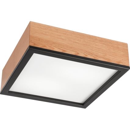 Плафон OAK SQUARE 2xE27/15W/230V 31x31 см дъб/черен