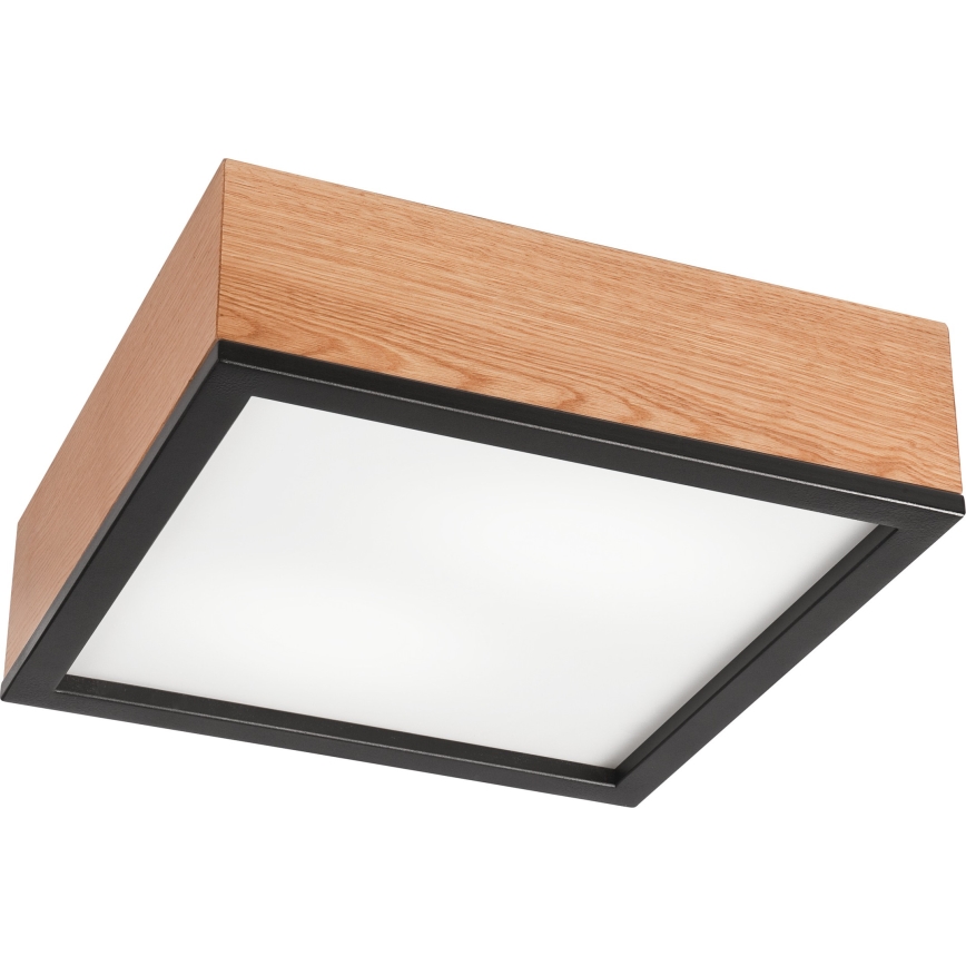 Плафон OAK SQUARE 2xE27/15W/230V 31x31 см дъб/черен