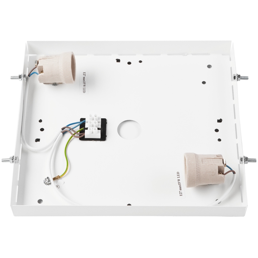 Плафон OAK SQUARE 2xE27/15W/230V 31x31 см дъб/черен