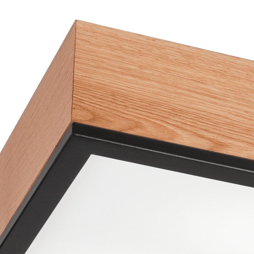 Плафон OAK SQUARE 2xE27/15W/230V 31x31 см дъб/черен
