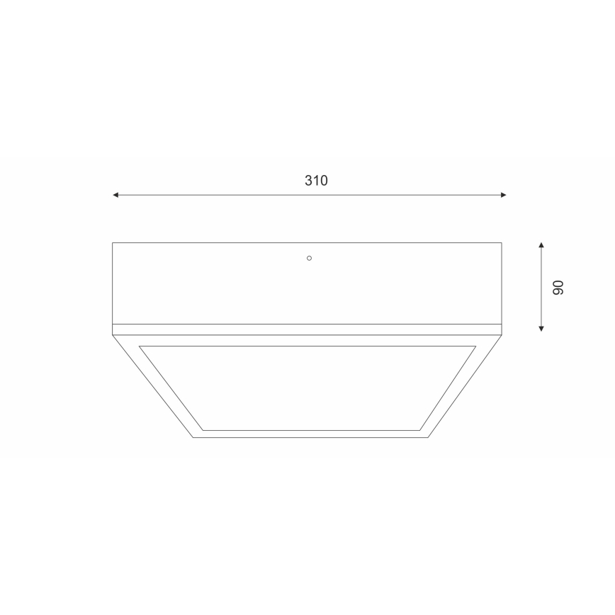 Плафон OAK SQUARE 2xE27/15W/230V 31x31 см дъб/черен