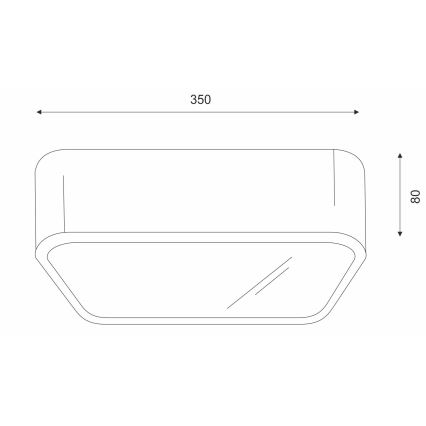 Плафон OAK SQUARE 2xE27/15W/230V 35x35 см дъб