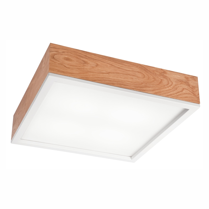 Плафон OAK SQUARE 4xE27/15W/230V 39x39 см дъб/бял