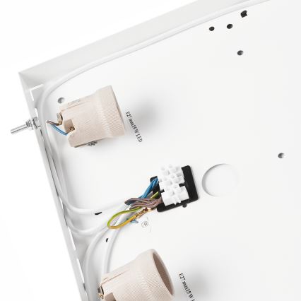 Плафон OAK SQUARE 4xE27/15W/230V 39x39 см дъб/бял