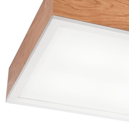 Плафон OAK SQUARE 4xE27/15W/230V 39x39 см дъб/бял