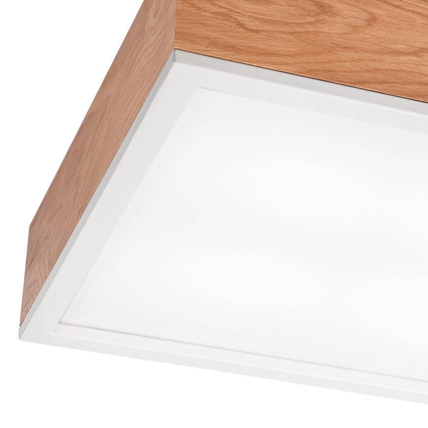 Плафон OAK SQUARE 4xE27/15W/230V 39x39 см дъб/бял