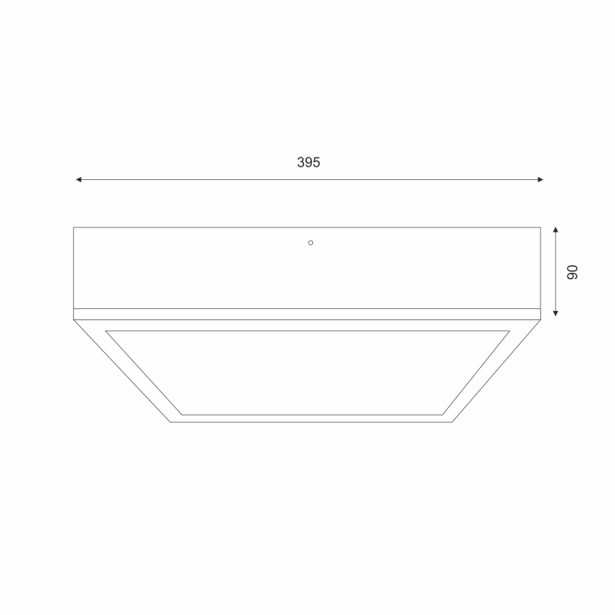 Плафон OAK SQUARE 4xE27/15W/230V 39x39 см дъб/бял