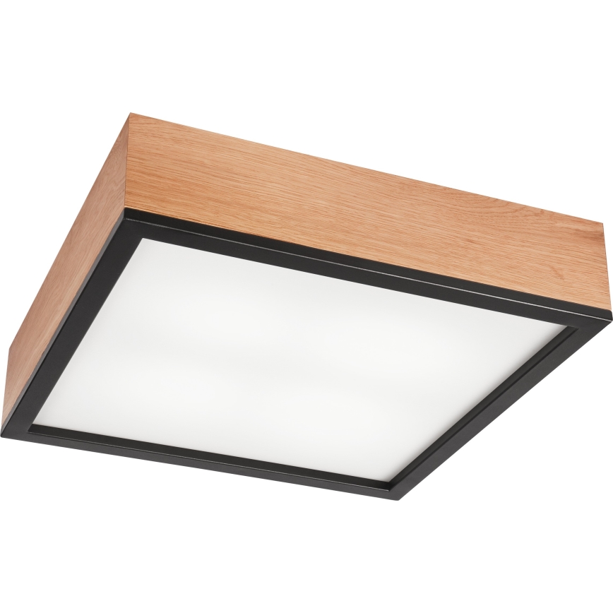 Плафон OAK SQUARE 4xE27/15W/230V 39x39 см дъб/черен
