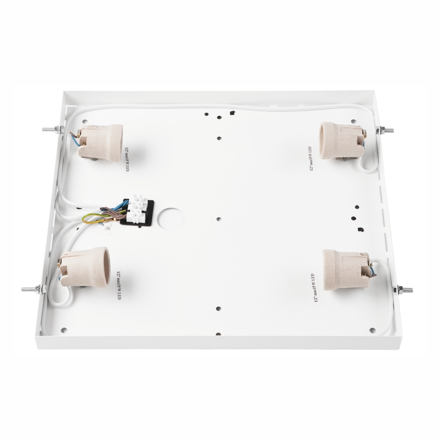 Плафон OAK SQUARE 4xE27/15W/230V 39x39 см дъб/черен